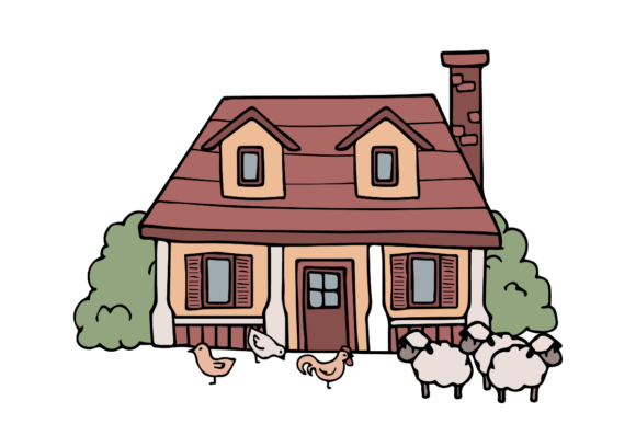 Farmhouse with Animals: A Versatile Design for Rustic Charm and Creative Projects
