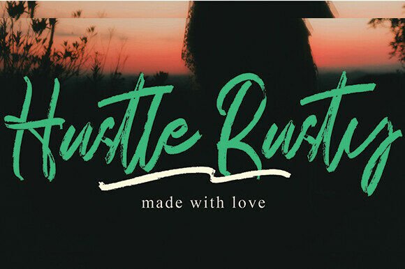 Husttle Rusty: A Bold Brush Script Font for Dynamic Design Projects