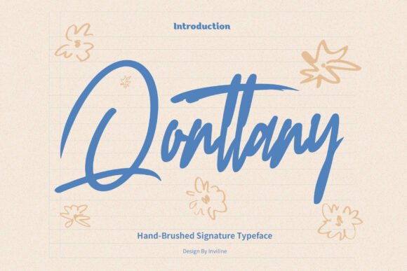 Qonttany – Hand-Brushed Signature Typeface: Elegance Meets Versatility