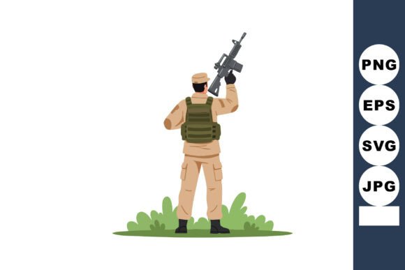 Soldier in Tactical Gear Holding Rifle: A Visual Asset for Real-World Applications