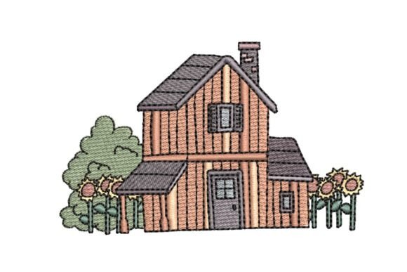 Wooden Farmhouse: Embracing Rustic Charm Through Embroidery